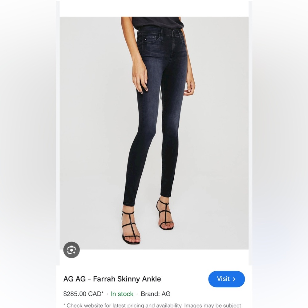 Adriano Goldschmied Farrah skinny high rise jeans size 27
